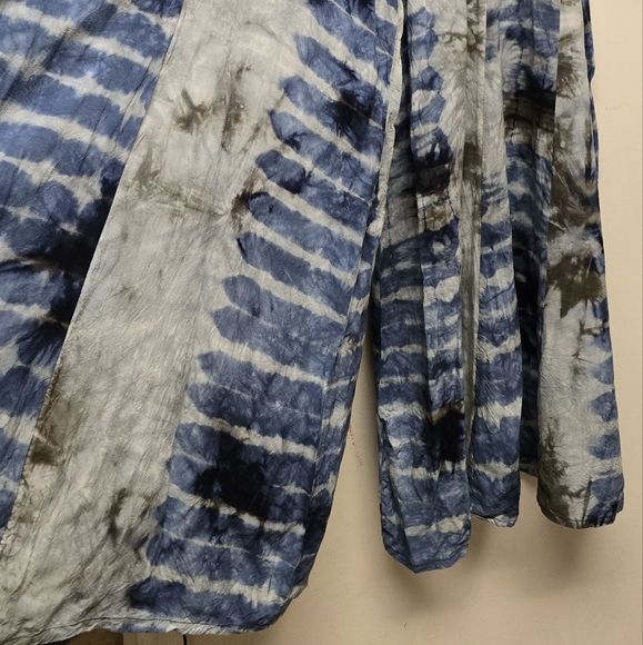 Earthbound Blue and Gray Black Maxi Wide Leg Bohemian Pants - Picture 7 of 7